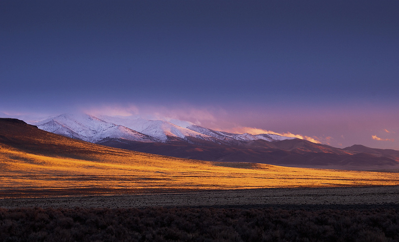 Snowy sunset - Nevada